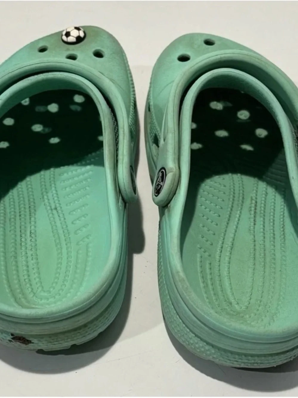 CROCS Kids Classic Clog in Mint Green with Charms